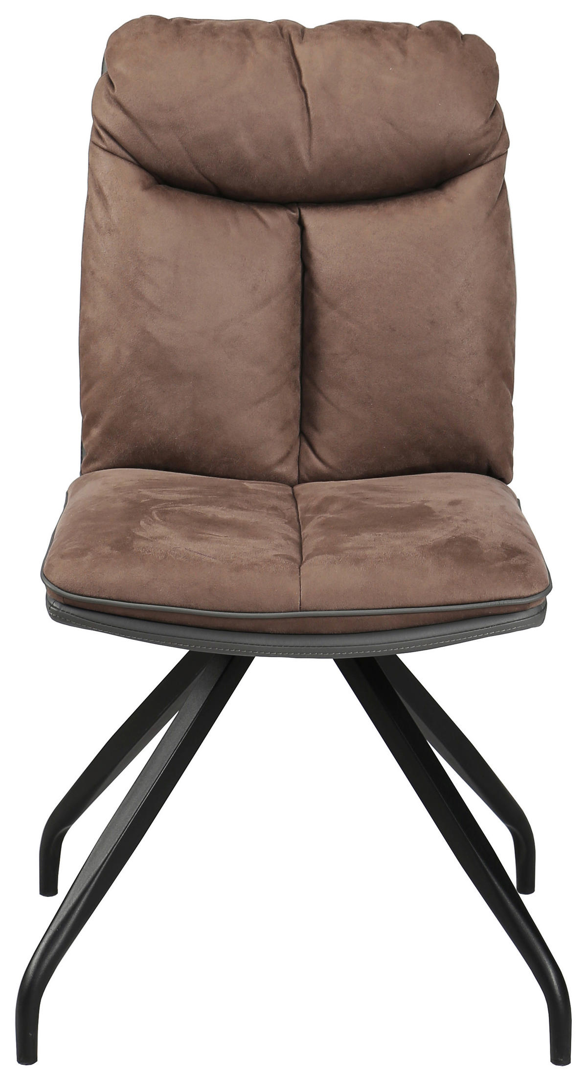 STUHL  in Eisen Lederlook, Mikrofaser Metall, Textil  - Schwarz/Braun, Design, Textil/Metall (46,5/88,5/67cm) - Hom`in