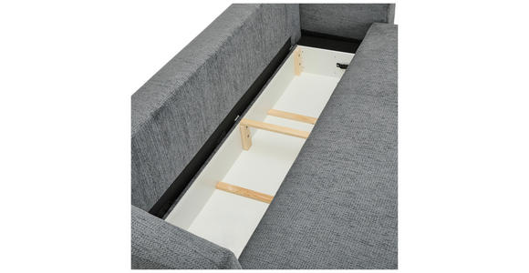 SCHLAFSOFA Chenille Dunkelgrau - Dunkelgrau/Schwarz, KONVENTIONELL, Kunststoff/Textil (238/74/107cm) - Carryhome