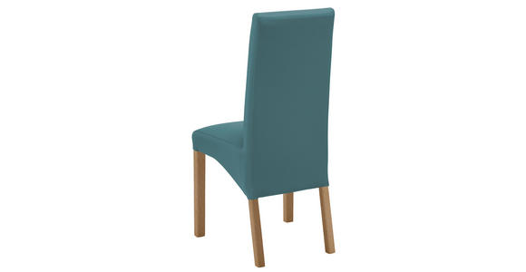 STUHL Lederlook Buchefarben, Petrol - Buchefarben/Petrol, KONVENTIONELL, Holz/Textil (47/102/57cm) - Carryhome