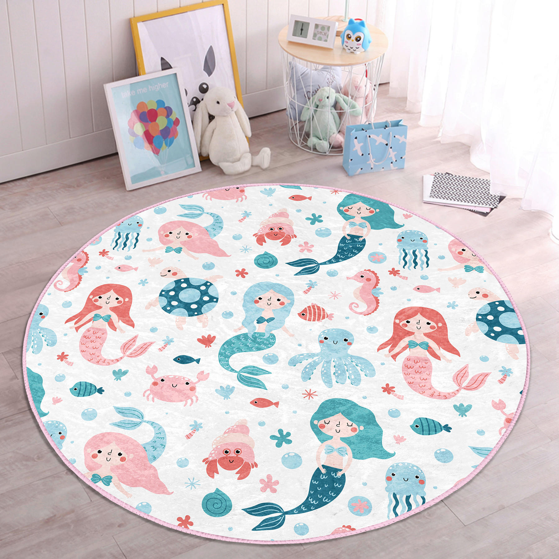 KINDERTEPPICH  Wohnzimmer 180/180 cm Multicolor rund  - Multicolor, Basics, Textil (180/180cm)