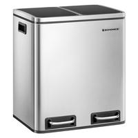 ABFALLSAMMLER 30 l  Metall, Kunststoff  - Silberfarben/Schwarz, Basics, Kunststoff/Metall (41/47/36cm)