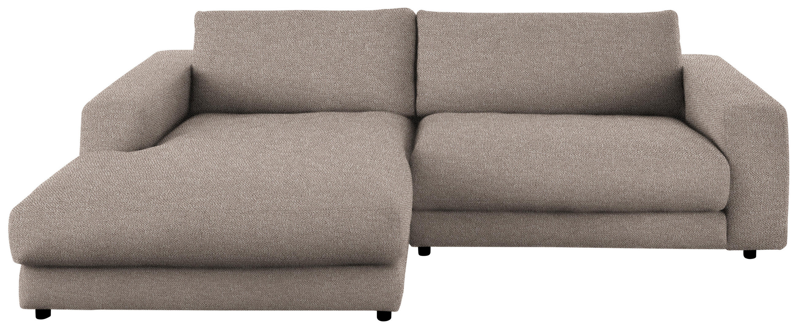 ECKSOFA in Flachgewebe Taupe  - Taupe/Schwarz, Design, Kunststoff/Textil (190/270cm) - Lomoco