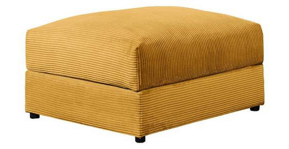 HOCKER Cord Gelb - Gelb/Schwarz, KONVENTIONELL, Kunststoff/Textil (87/53/87cm) - Carryhome