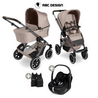 KINDERWAGENSET Salsa 5 Air 3in1 Set Calla  - Beigebraun/Schwarz, Basics, Textil/Metall (63/118/95.5cm) - ABC Design