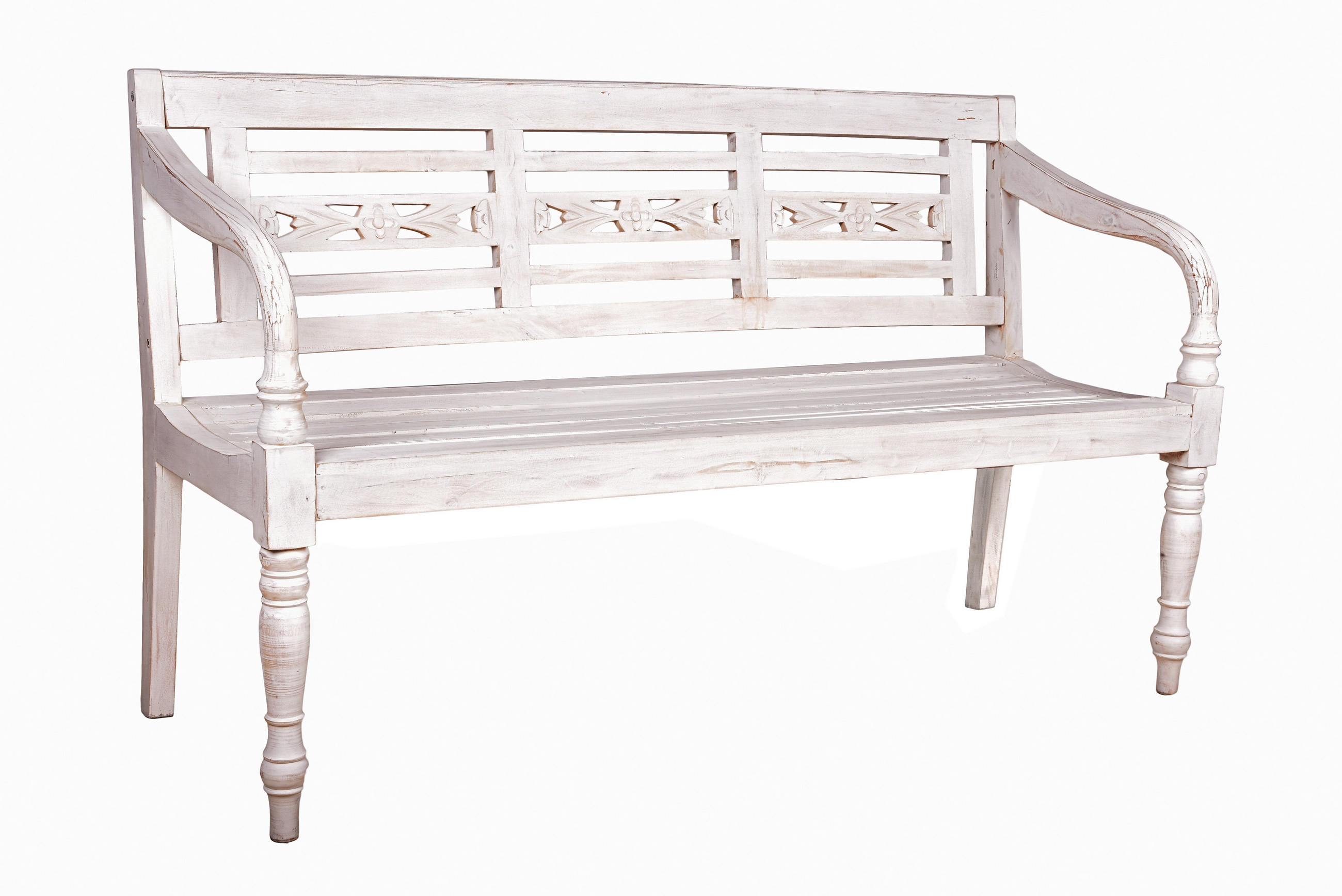 GARTENBANK 150/90/52 cm Mahagoni   - Weiß, Basics, Holz (150/90/52cm) - Gardenson