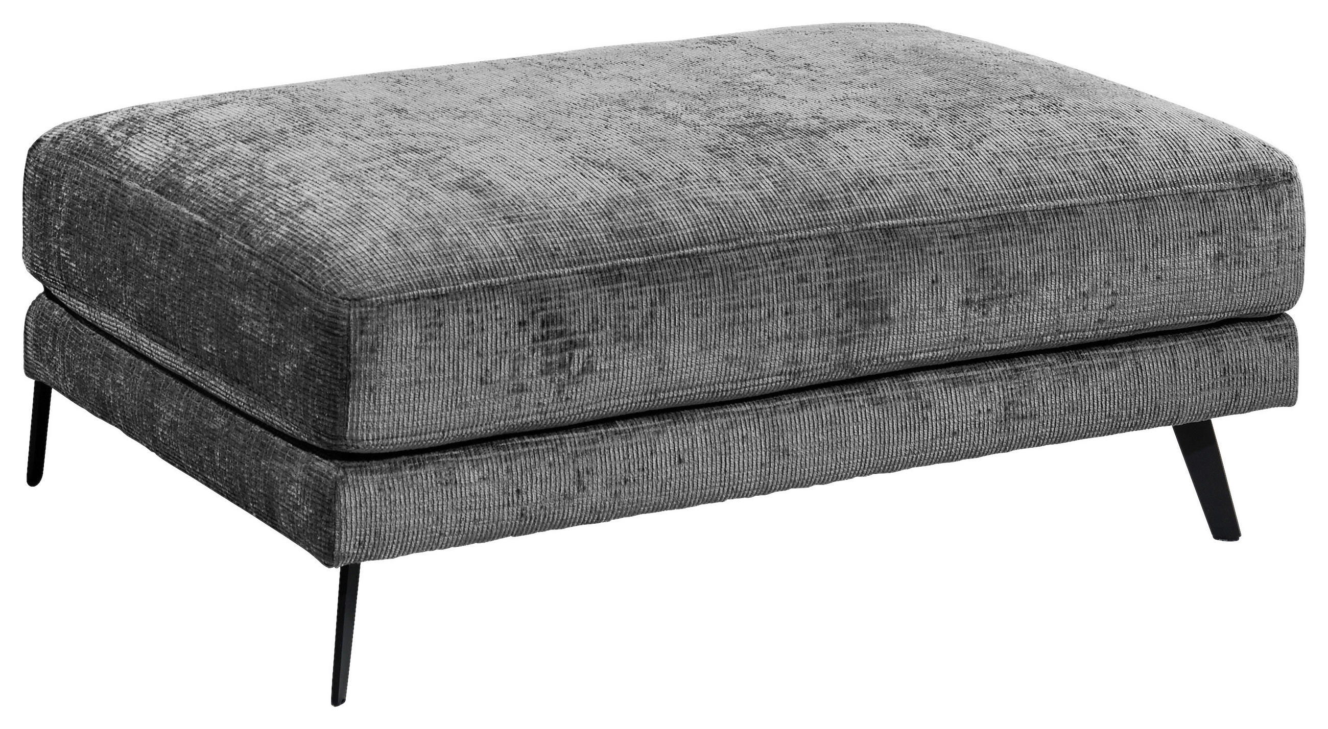 HOCKER Mikrovelours Graphitfarben  - Schwarz/Graphitfarben, KONVENTIONELL, Textil/Metall (113/45/72cm) - MID.YOU