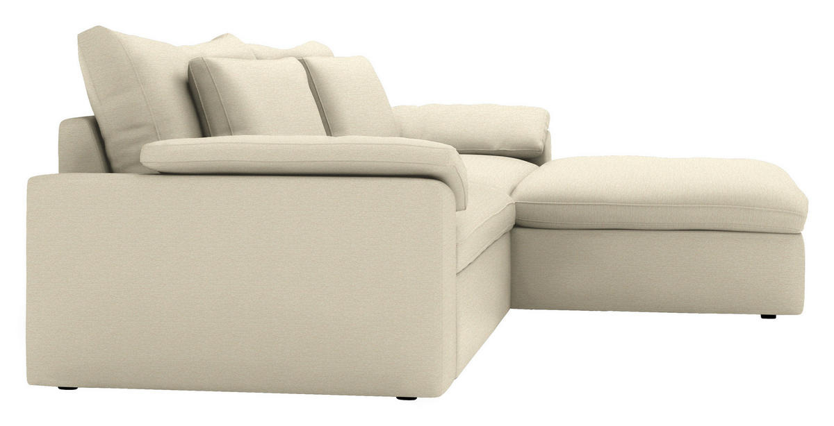 ECKSOFA  Chenille Naturfarben  - Schwarz/Naturfarben, Modern, Kunststoff/Textil (306/198cm) - Carryhome
