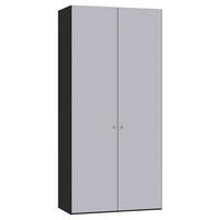 DREHTÜRENSCHRANK 102/220/40 cm 2-türig Schwarz, Hellgrau  - Silberfarben/Hellgrau, Design, Glas/Holzwerkstoff (102/220/40cm) - Jutzler