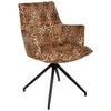 ARMLEHNSTUHL  in Eisen Jacquard  - Hellbraun/Schwarz, Design, Textil/Metall (59/89,5/63cm) - Novel