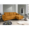 ECKSCHLAFSOFA  mit Rücken echt Struktur Goldfarben  - Goldfarben/Schwarz, KONVENTIONELL, Textil/Metall (237/143cm) - Livetastic