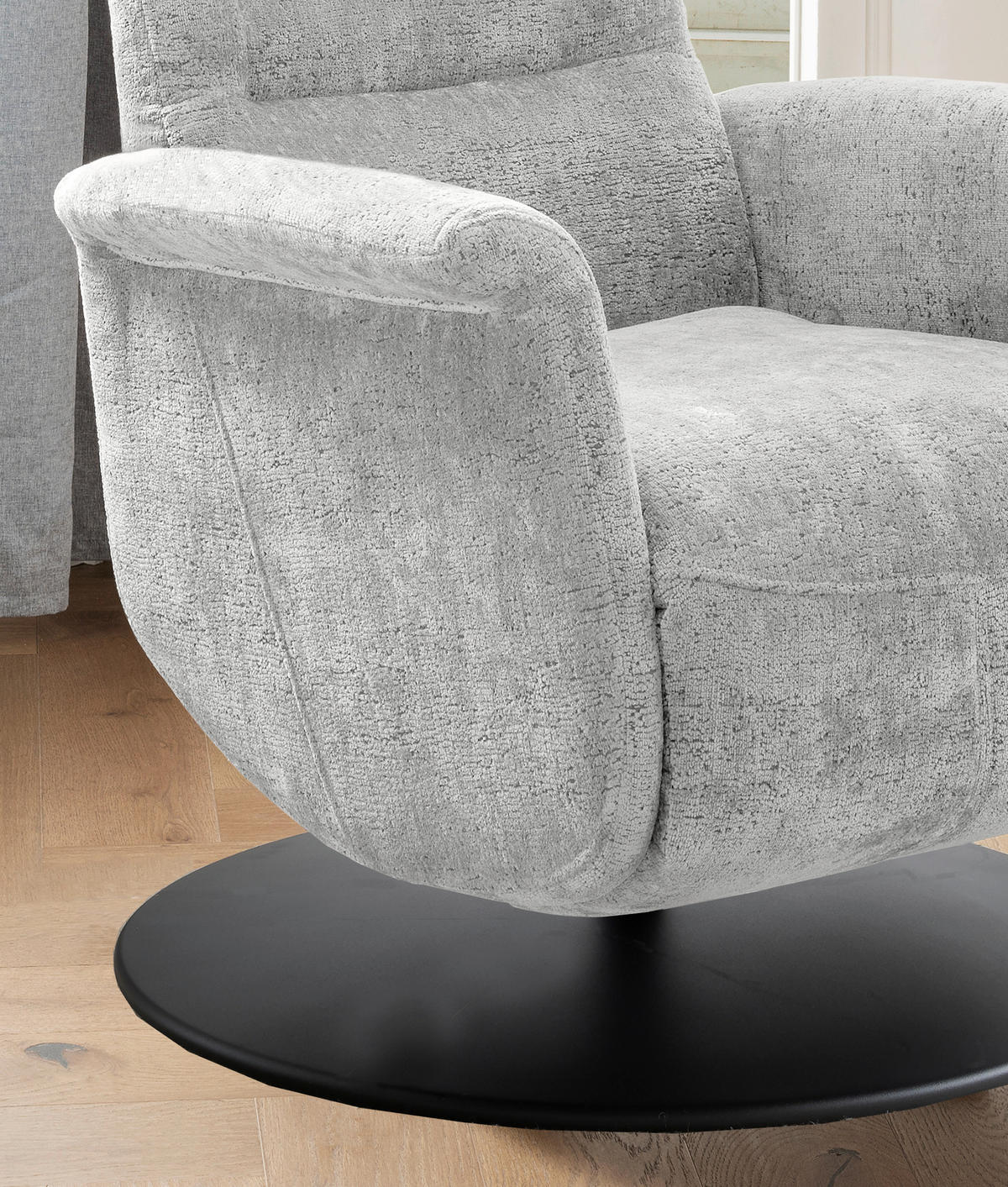 RELAXSESSEL in Textil Silberfarben  - Silberfarben/Schwarz, MODERN, Textil/Metall (72/118/85-165cm) - Livetastic