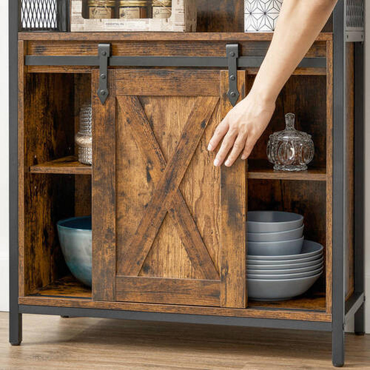 KOMMODE  in 70/80/30 cm  - Schwarz/Braun, Trend, Holzwerkstoff/Metall (70/80/30cm) - Boxxx