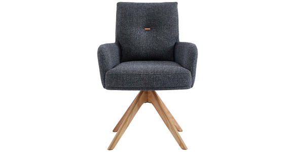 ARMLEHNSTUHL in Webstoff - Eichefarben/Anthrazit, Design, Holz/Textil (60,5/67/88cm) - Novel