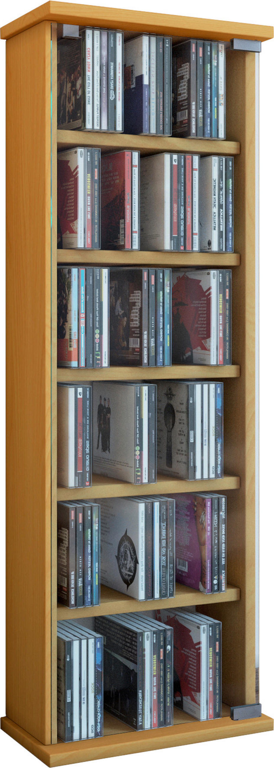 CD-REGAL - Buchefarben, KONVENTIONELL, Glas/Holzwerkstoff (31/91,5/18cm) - MID.YOU