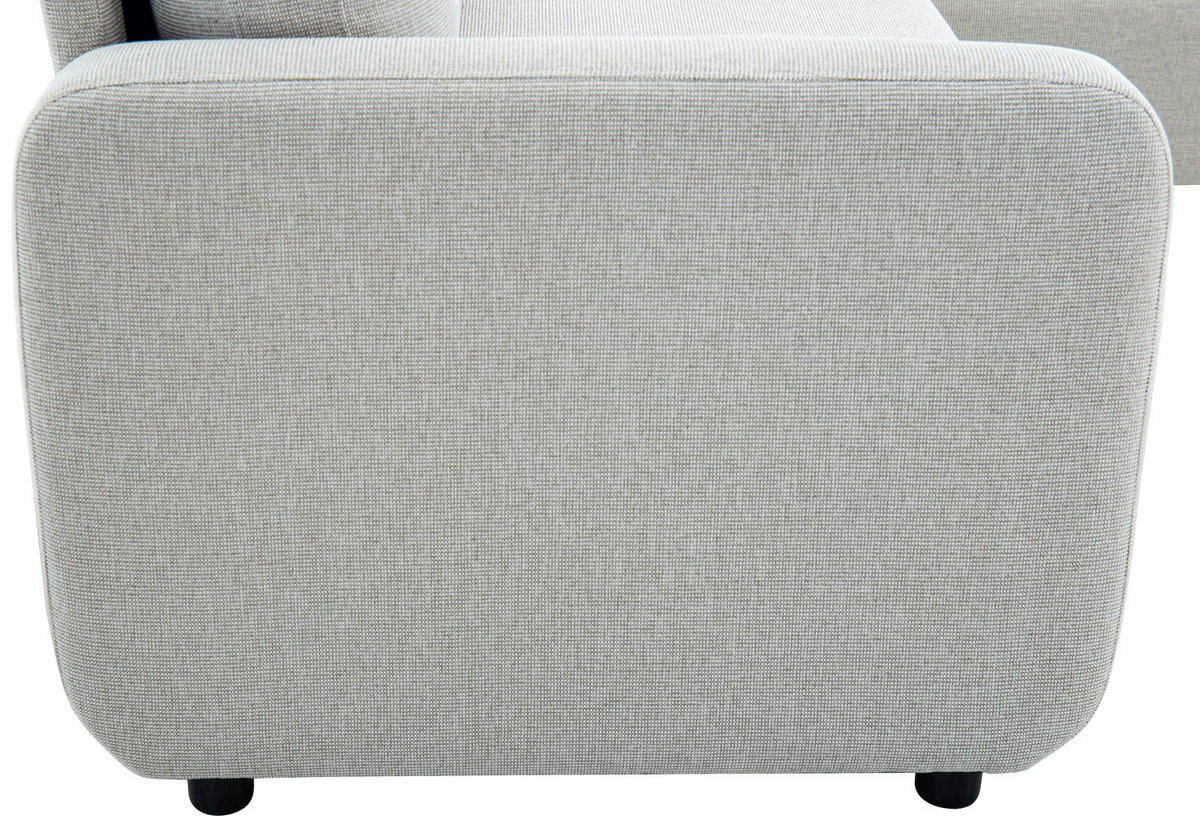 ECKSOFA Leinenoptik Beige  - Beige/Schwarz, Design, Kunststoff/Textil (152,5/225,5cm) - Livetastic