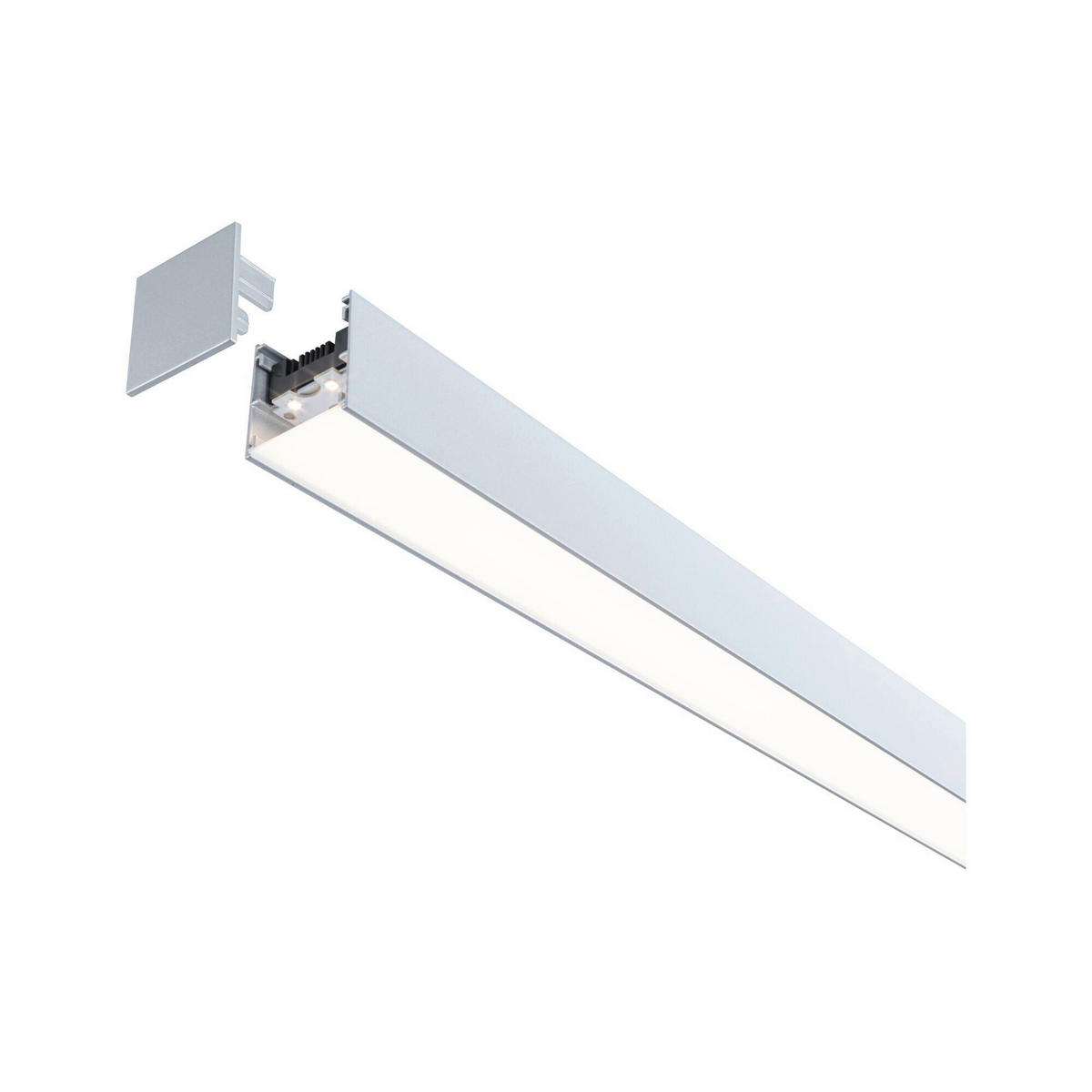 SCHIENENSYSTEM-EINSPEISER - Chromfarben, Basics, Kunststoff/Metall (100/4/4cm) - Paulmann