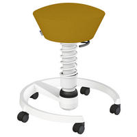 BÜROHOCKER   Gelb, Weiss  - Weiss/Gelb, Basics, Textil/Metall (55/45,66/55cm) - Aeris