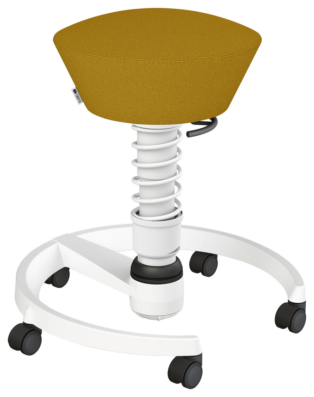 BÜROHOCKER   Gelb, Weiss  - Weiss/Gelb, Basics, Textil/Metall (55/45,66/55cm) - Aeris