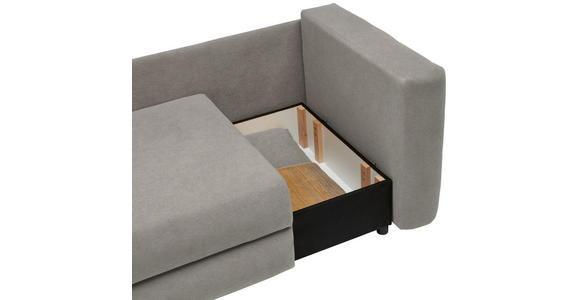 RÉCAMIERE in Flachgewebe Grau - Schwarz/Grau, Design, Kunststoff/Textil (171/71-88/93cm) - Cantus