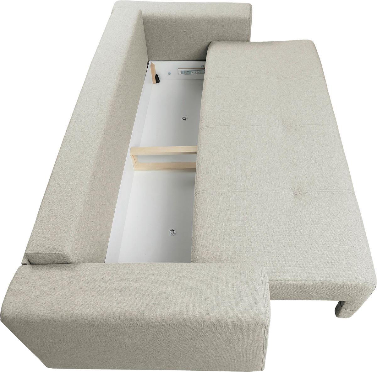 SCHLAFSOFA in Struktur Beige  - Chromfarben/Beige, Design, Kunststoff/Textil (238/77/108cm) - P & B