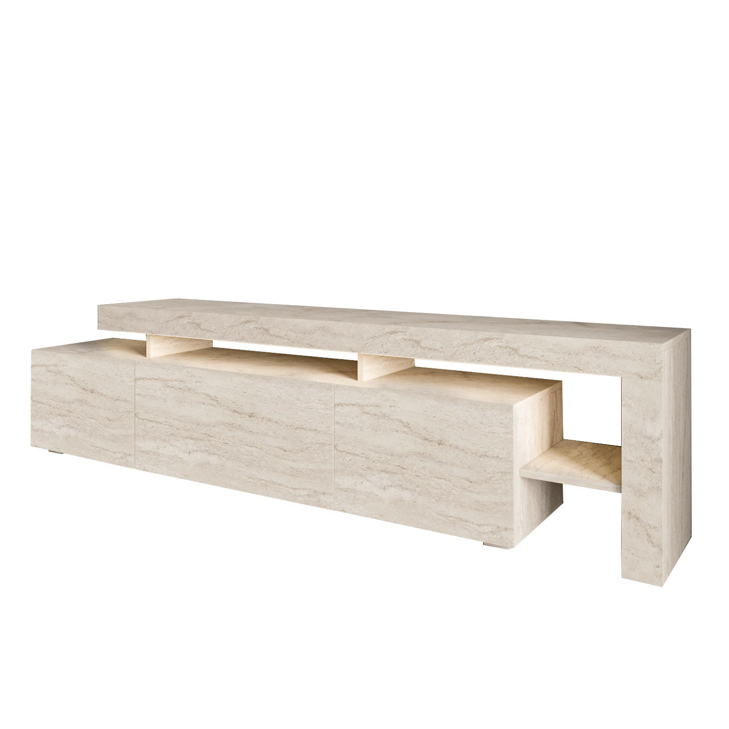 LOWBOARD Beliz TV-Schrank  in 192/53/37 cm  - Beige, Design, Holzwerkstoff (192/53/37cm) - Livetastic