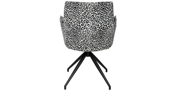 ARMLEHNSTUHL  Stoffauswahl, Sitzfläche 360° drehbar, automatische Rückholfunktion Jacquard  Schwarz, Weiß  - Schwarz/Weiß, Design, Textil/Metall (59/89.5/63cm) - Novel