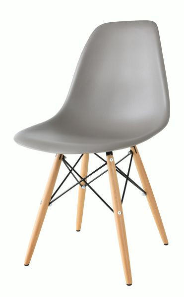 STOLICA  siva  drvo, metal, plastika      - siva/boje bukve, Design, drvo/metal (54/81/47cm) - Novel