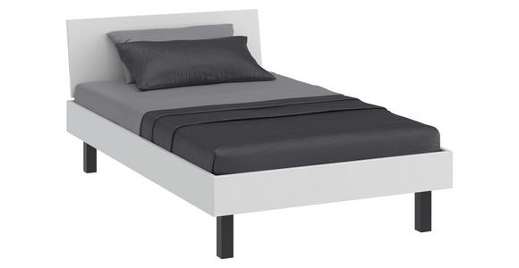 BETT 120/200 cm  in Weiß  - Schwarz/Weiß, Design, Holzwerkstoff/Metall (120/200cm) - Xora