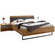 BETTANLAGE - Eiche Bianco/Lavagrau, Design, Glas/Holz (180/200cm) - Dieter Knoll