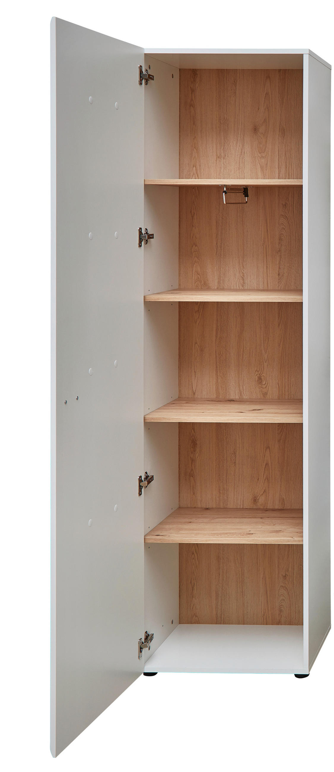 GARDEROBE 5-teilig  in 245/201/40 cm  - Weiss/Schwarz, Design, Glas/Holzwerkstoff (245/201/40cm) - Livetastic