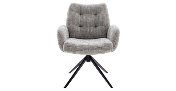 ARMLEHNSTUHL  Stoffauswahl, Typenauswahl Webstoff  - Schwarz/Grau, Design, Textil/Metall (72/95/77cm) - Novel
