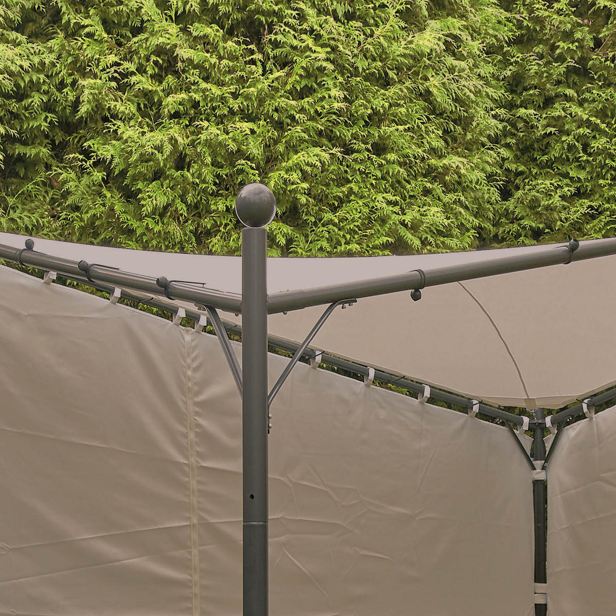 PAVILLON-SEITENTEIL  - Grau, KONVENTIONELL, Textil (400/256cm) - Siena Garden