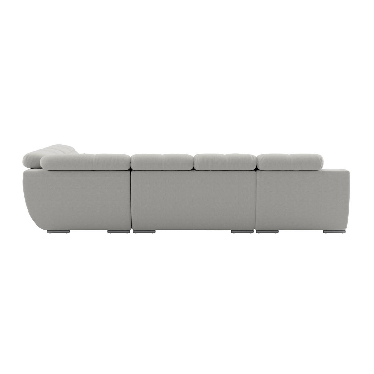 WOHNLANDSCHAFT MULTI Grau Chenille  - Chromfarben/Grau, MODERN, Textil/Metall (184/345/228cm) - Livetastic
