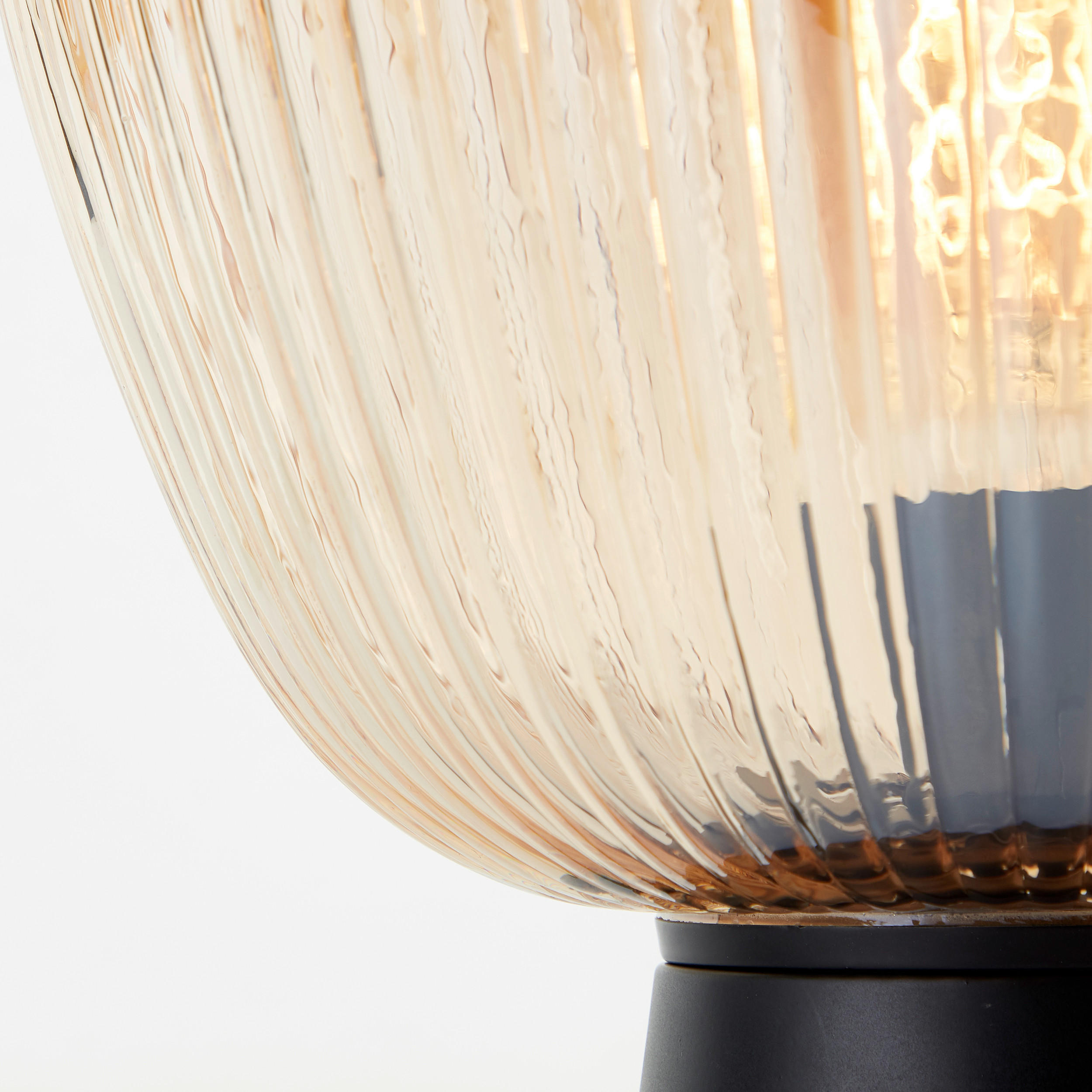 STOLNÍ LAMPA, E27, 25/24,5 cm  - jantarové barvy, Basics, kov/sklo (25/24,5cm)