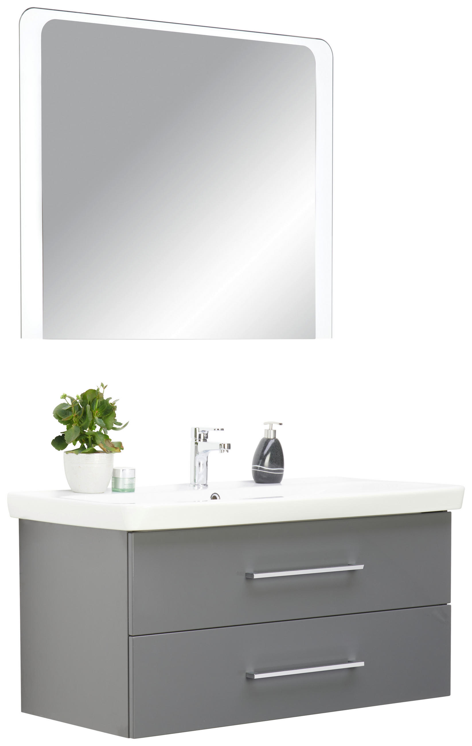 Voleo Badezimmer Lara Anthrazit, Weiß 107.5 cm
