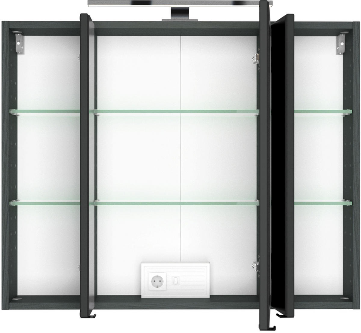 SPIEGELSCHRANK 80/66/20 cm  - Chromfarben/Grau, Design, Glas/Holzwerkstoff (80/66/20cm) - Held