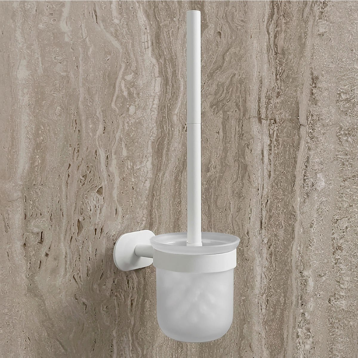 WC-BÜRSTENHALTER in   Metall, Kunststoff  - Weiß, Basics, Kunststoff/Metall (9.5/36/12,8cm) - MSV