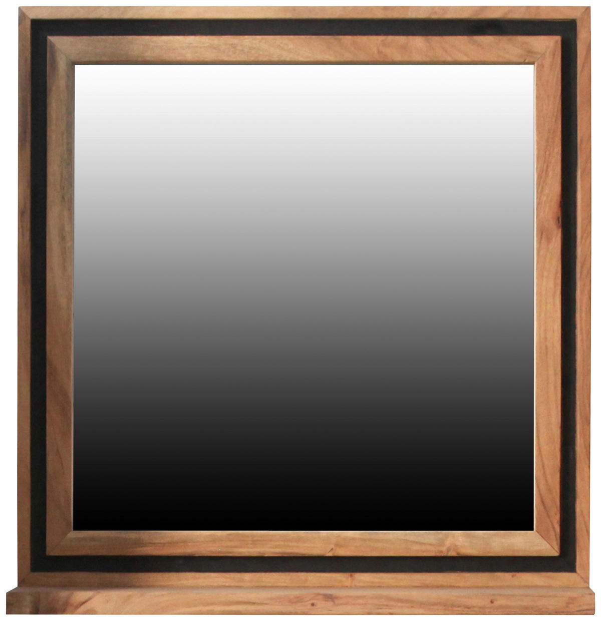 BADEZIMMERSPIEGEL 70/72,5/12 cm  - Schwarz/Akaziefarben, KONVENTIONELL, Glas/Holz (70/72,5/12cm) - Landscape