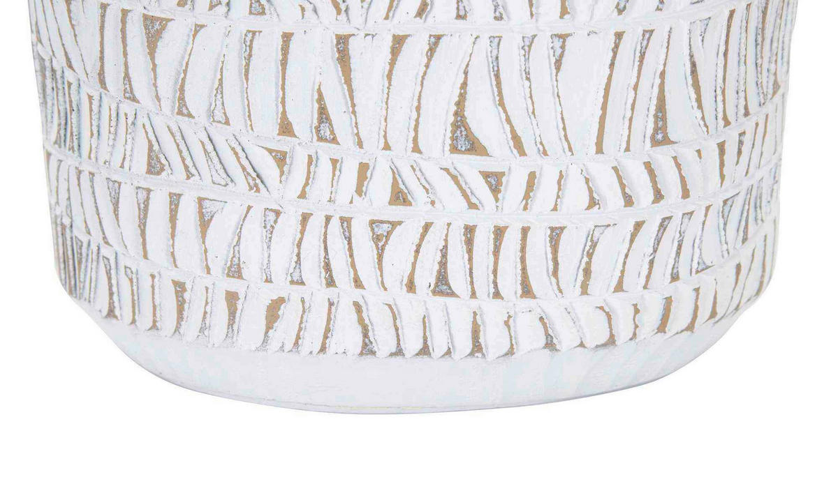 Vase Polyresin Nairobi Oval  - Weiß, Basics, Kunststoff (19/50/12cm)