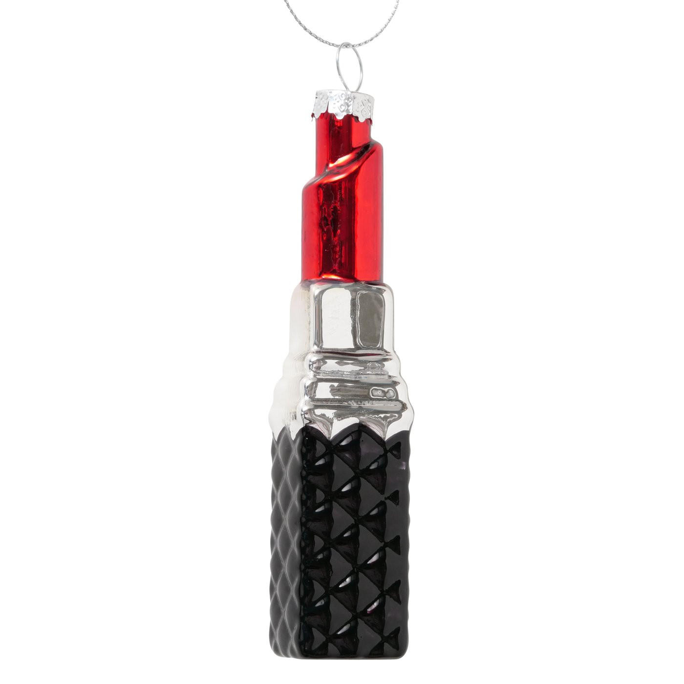 CHRISTBAUMANHÄNGER  - Rot/Silberfarben, LIFESTYLE, Glas/Textil (7,5/7/2,5cm)