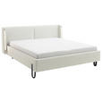 POLSTERBETT Beleuchtung 180/200 cm  in Creme  - Creme/Schwarz, MODERN, Textil/Metall (180/200cm) - Novel