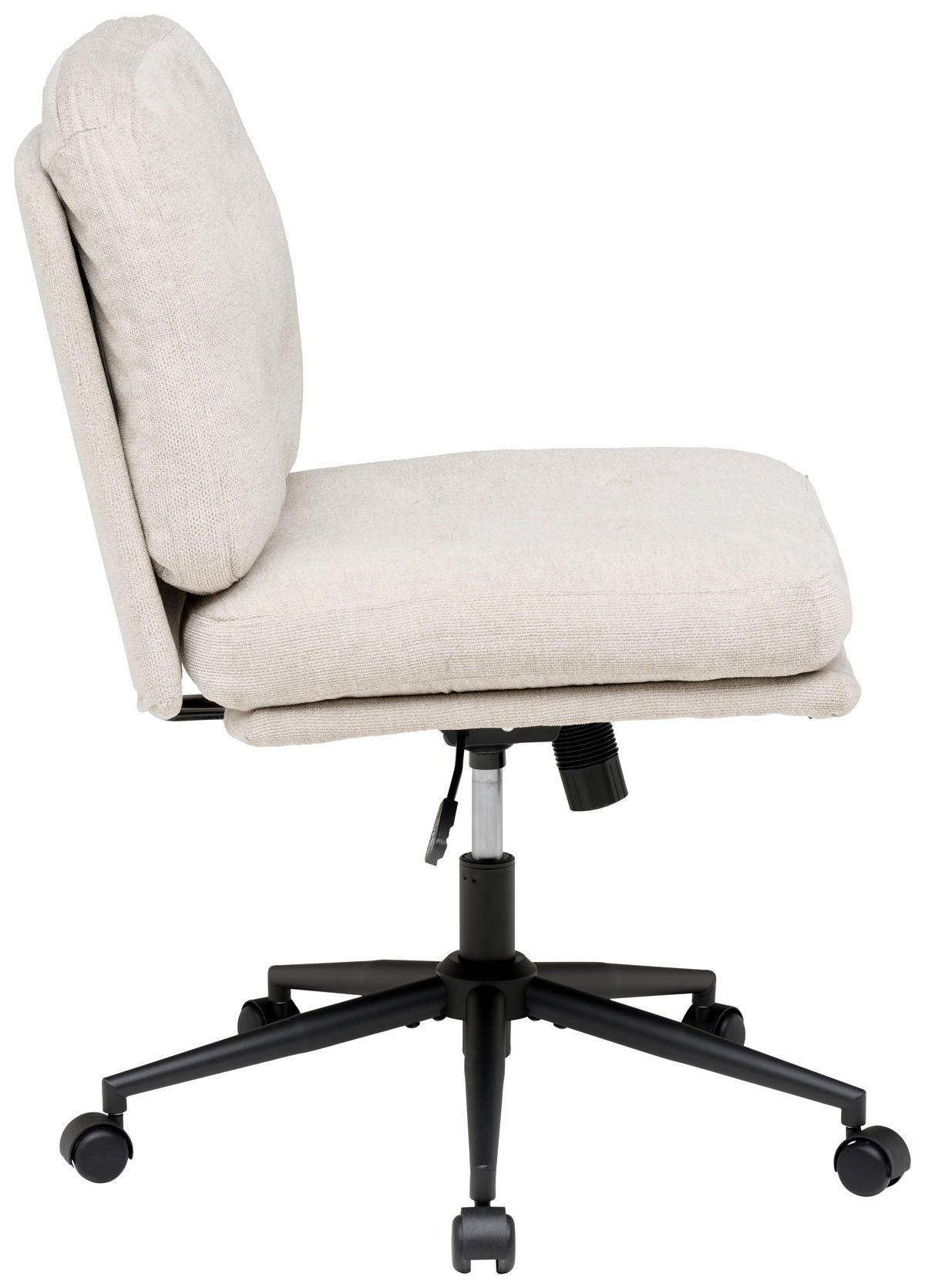 OTOČNÁ ŽIDLE, mikrovlákno, béžová - černá/béžová, Moderní, kov/dřevo (66/90/98/76cm) - MID.YOU