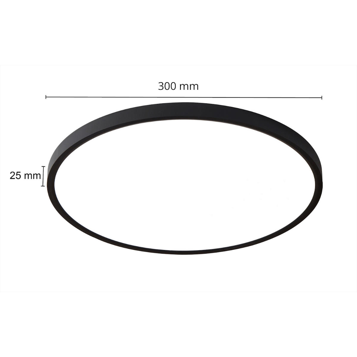 LED-DECKENLEUCHTE California  2.5/30/30 cm  - Schwarz, Design, Kunststoff (2.5/30/30cm)