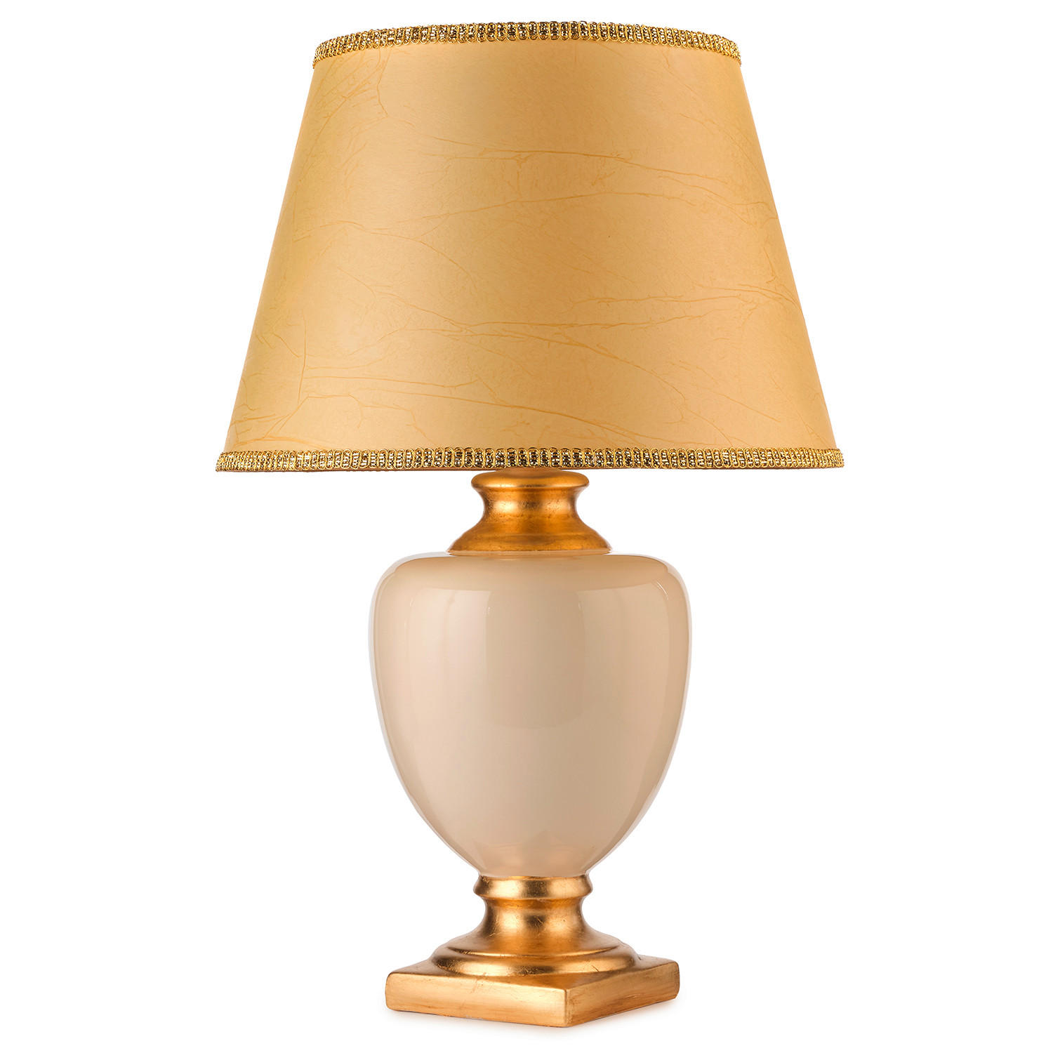 TISCHLEUCHTE 45/45/75 cm   - Hellbraun/Goldfarben, KONVENTIONELL, Keramik/Textil (45/45/75cm)