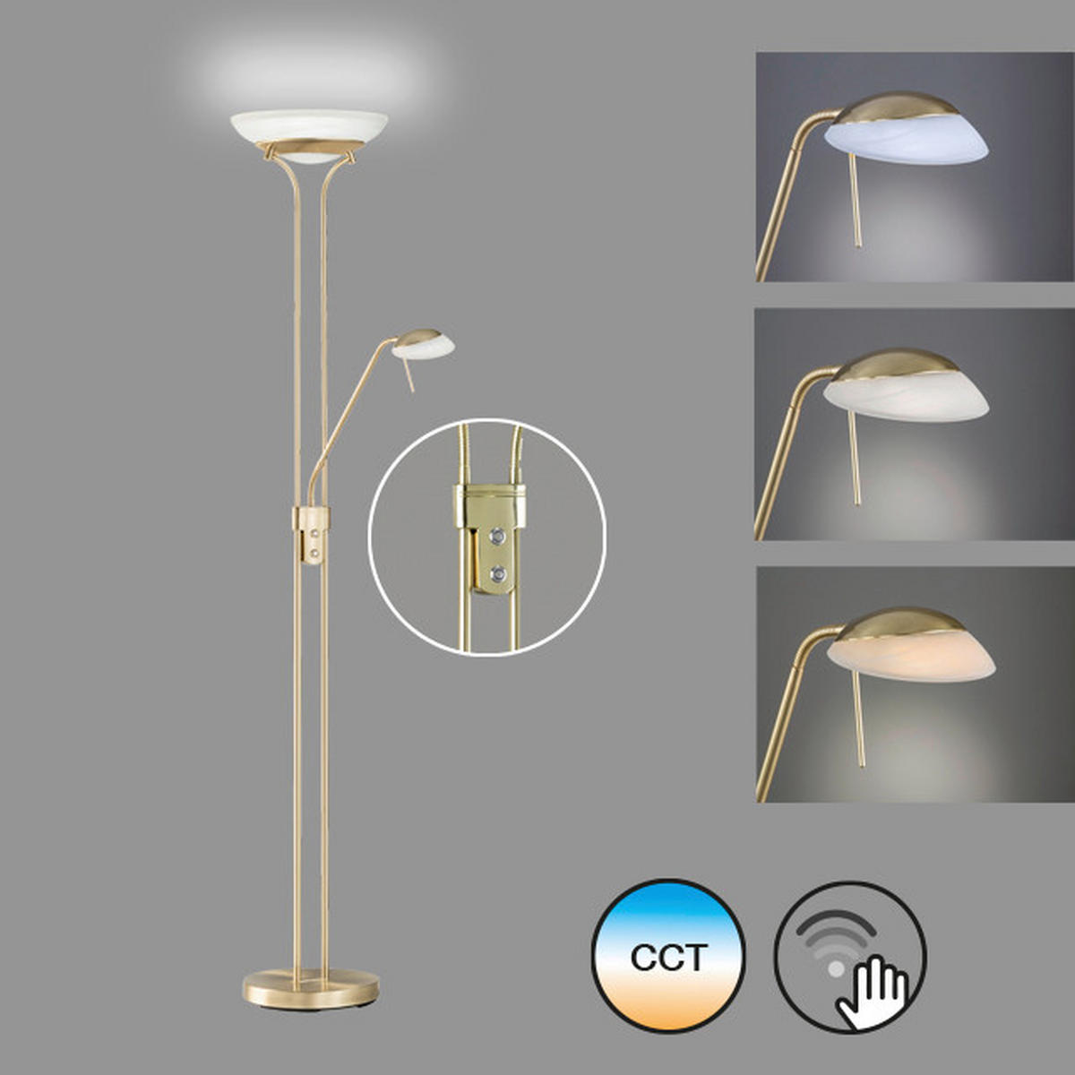 LED-DECKENFLUTER 32/182 cm    - Messingfarben/Weiß, KONVENTIONELL, Glas/Metall (32/182cm) - Fischer & Honsel