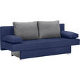 SCHLAFSOFA Webstoff Grau, Dunkelblau  - Alufarben/Dunkelblau, Design, Kunststoff/Textil (190/74-86/80cm) - Carryhome