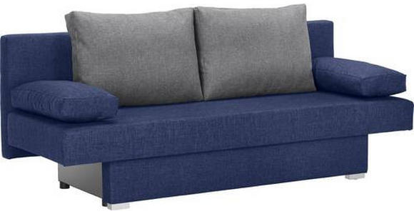 SCHLAFSOFA Webstoff Grau, Dunkelblau  - Alufarben/Dunkelblau, Design, Kunststoff/Textil (190/74-86/80cm) - Carryhome