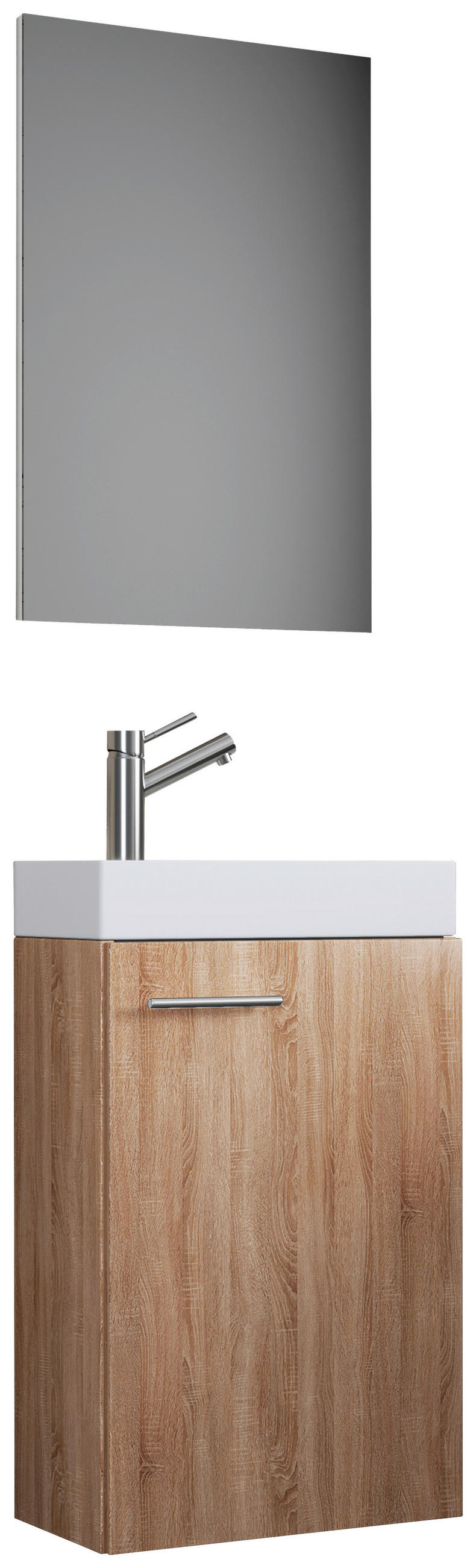 GÄSTEBAD - Weiss/Sonoma Eiche, Konventionell, Keramik/Holzwerkstoff (41cm) - MID.YOU