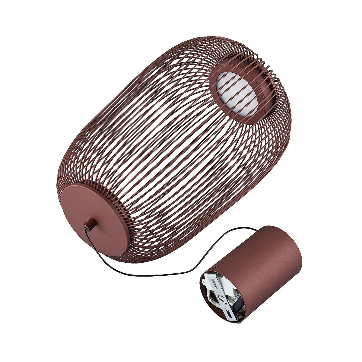 LED-HÄNGELEUCHTE Cage 22,5/50-150 cm  - Braun, Design, Kunststoff/Metall (22,5/50-150cm) - Dieter Knoll