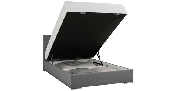 BOXBETT 90/200 cm  in Grau  - Chromfarben/Grau, KONVENTIONELL, Kunststoff/Textil (90/200cm) - Carryhome